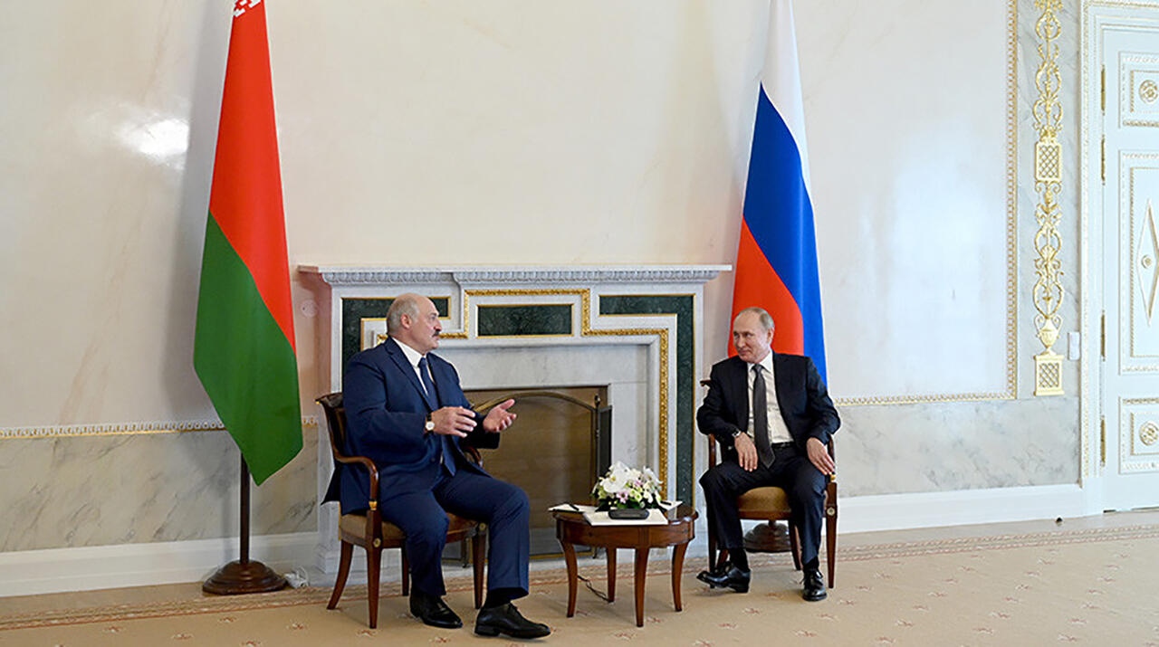 Александр Лукашенко и Владимир Путин. Фото пресс-службы Президента России - БЕЛТА