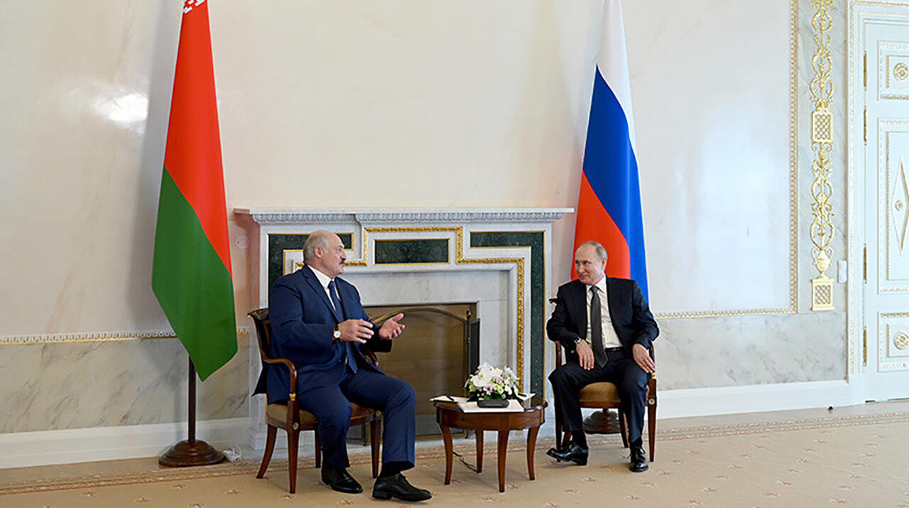 Александр Лукашенко и Владимир Путин. Фото пресс-службы Президента России - БЕЛТА