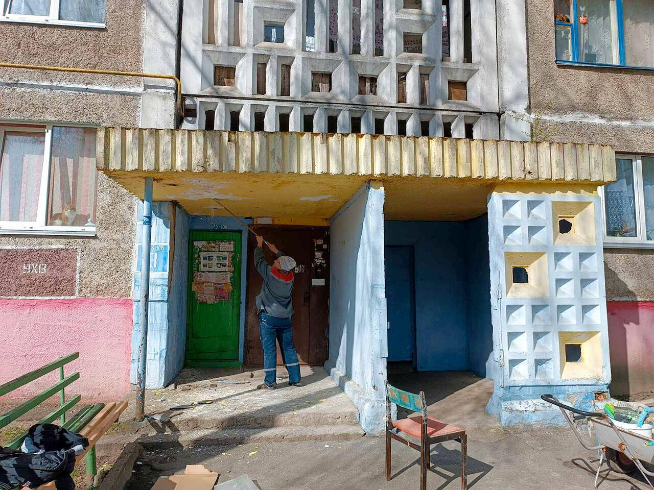 Подготовка к окраске входной группы